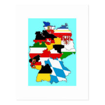 Germany State Flags Map Postcard