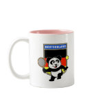 This adorable little panda loves to get out on the court and hits some balls. Panda plays in front of a large flag of Germany. This is a great design for anyone who loves to play tennis, watch tennis or just loves cute pandas.