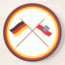 Germany & Thüringen Crossed Flags Drink Coasters