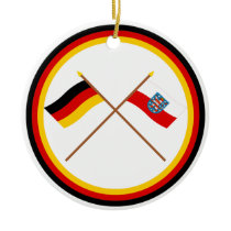 Germany & Thüringen Crossed Flags Ornament