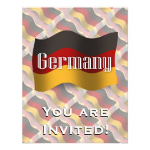 Germany Waving Flag Personalized Invitations