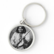 'Geronimo with Gun at the Ready' Key Chains