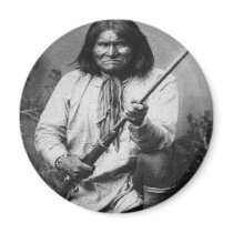 'Geronimo with Gun at the Ready' Magnets