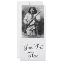 'Geronimo with Gun at the Ready' Rack Card Design