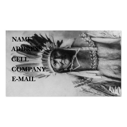 'Geronimo with Headdress' Business Card Templates (front side)