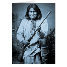 Geronimo with Rifle 1886 Greeting Cards