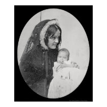 Gertrude Hubbard & Baby Daguerreotype 1855 posters