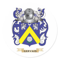 Gervais-(Tyrone) Coat of Arms (Family Crest) Round Stickers
