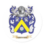 Gervais-(Tyrone) Coat of Arms (Family Crest) Round Stickers