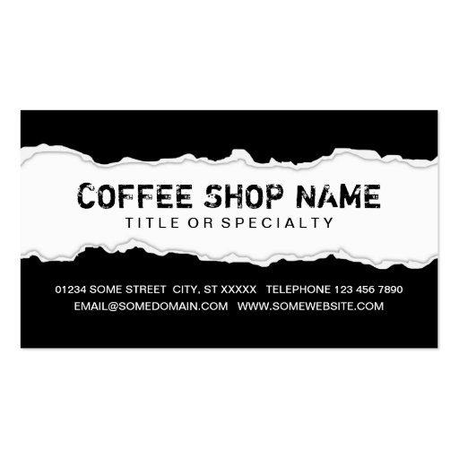 get 1 free COFFEE Business Card (back side)
