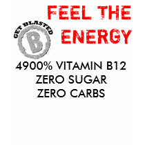 Get Blasted Logo, 4900% VITAMIN B12ZERO SUGARZE... t-shirts