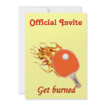 Get Burned Flaming Ping Pong Personalized Invites