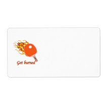 Get Burned Flaming Ping Pong Shipping Labels