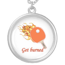 Get Burned Flaming Ping Pong Personalized Necklace