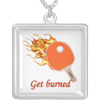 Get Burned Flaming Ping Pong Necklaces