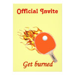 Get Burned Flaming Ping Pong Personalized Invites