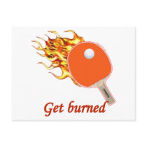 Get Burned Flaming Ping Pong Postcards