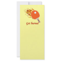 Get Burned Flaming Ping Pong Full Color Rack Card