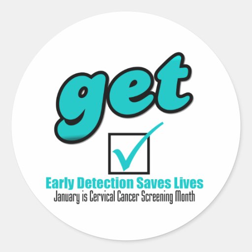 Get Checked Cervical Cancer Round Sticker