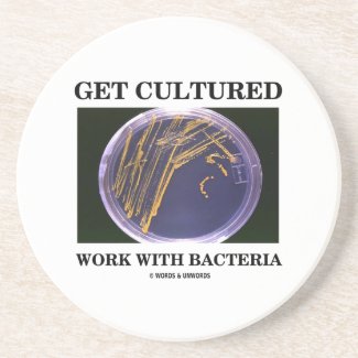 Get Cultured Work With Bacteria (Agar Plate) Beverage Coasters