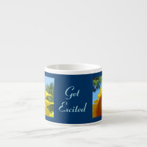 Get Excited espresso mugs Sunflowers Blue mugs