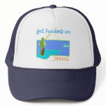 Get hooked on Jesus fisherman Trucker Hats