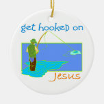 Get hooked on Jesus fisherman Christmas Tree Ornament