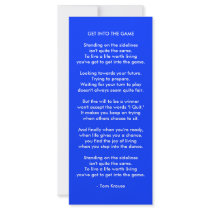 Get Into The Game Personalized Rack Card