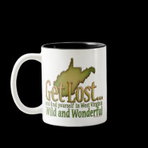 Get Lost in West Virginia Too Mug mugs