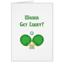 Get Lucky Ping Pong Greeting Card