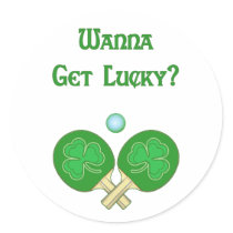 Get Lucky Ping Pong Round Sticker