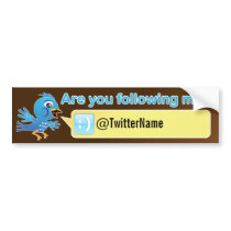 Get more followers. Customizable Twitter bumper stickers