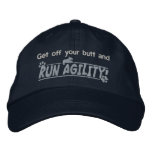 Get Off Your Butt Dog Agility Dark Embroidered Hat