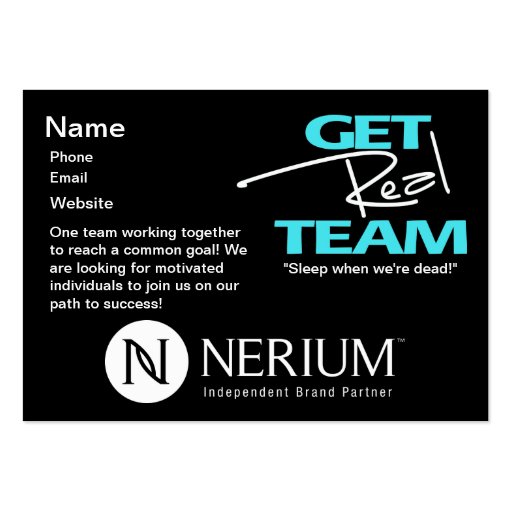 Get Real Team Chubby Cards Business Card Template