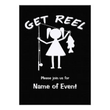 Get Reel - Little Girls Fishing Custom Invite