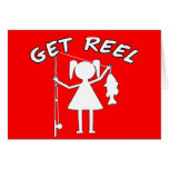 Get Reel - Little Girls Fishing Greeting Card