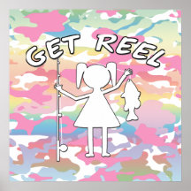 Get Reel - Little Girls Fishing Posters