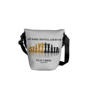Get Some Mental Exercise Play Chess Courier Bags