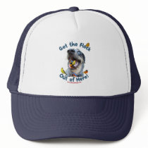 Get the Flock Out Of Here Dog Trucker Hats