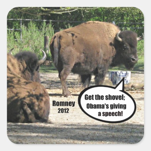 Get the shovel - Obama's giving a speech. Square Stickers