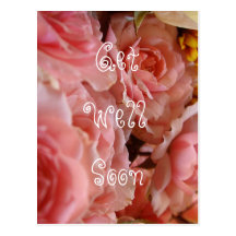 GET wave Soon! (pink roses) - Postcard
