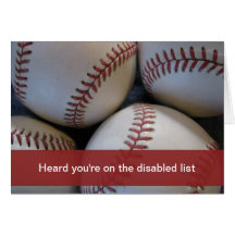 Get well, baseball card