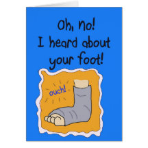 Get Well Better Soon Hurt Broken Foot Injury Card