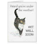 Get Well Card - Grey Tabby Cat