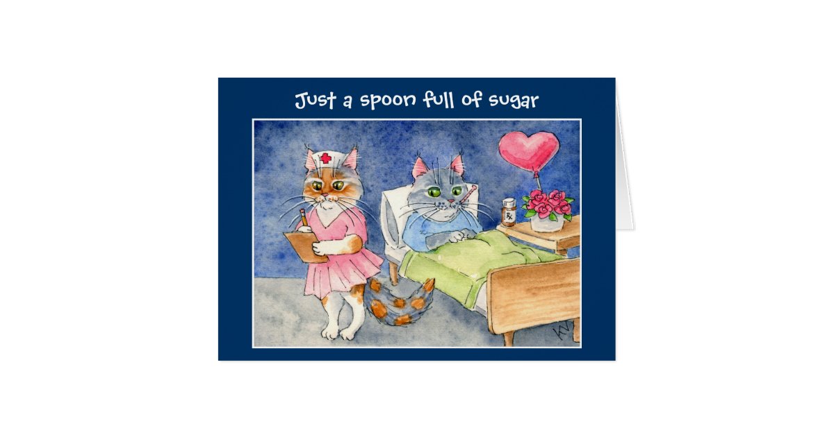 Get well card with cute cats | Zazzle