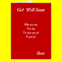 Get well soon boss greeting cards cards