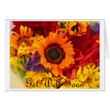 Get Well Soon - Fall Flowers Greeting Card