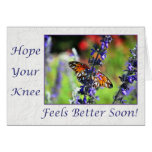 Get Well Soon Knee Butterfly Floral Greeting Cards