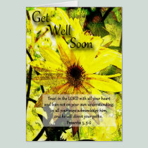 Get Well Soon Proverbs 3:5-6 Greeting Card cards