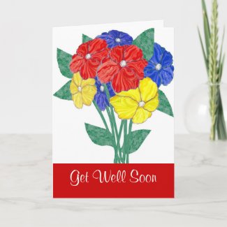Get Well Soon wishes Flowers Card card